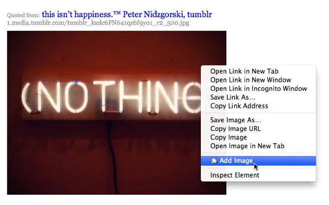 Adding an image to Bench.li via the Chrome extension